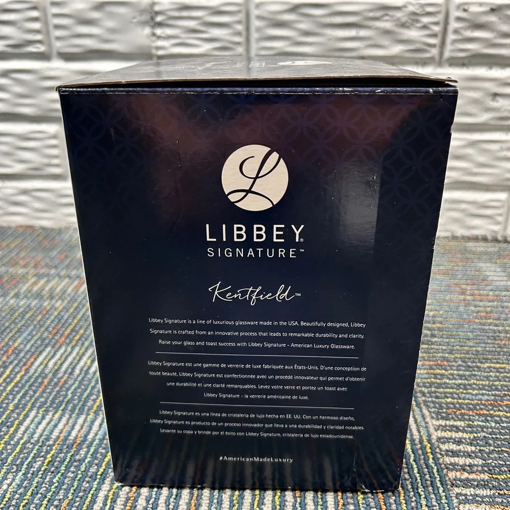 Libbey Wine Glasses 16oz Clear Kentfield Signature Estate 4 Piece Set New in Box